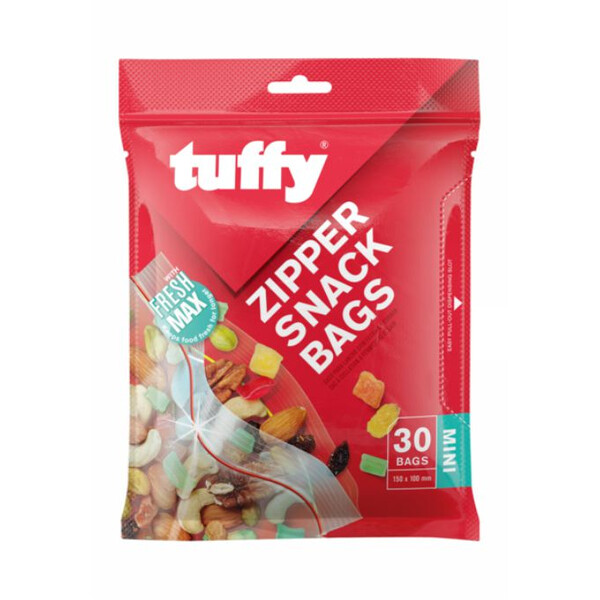Caprichem products - Tuffy Zipper Snack Bags - 150 X 100mm - 30 Bags P/PACK