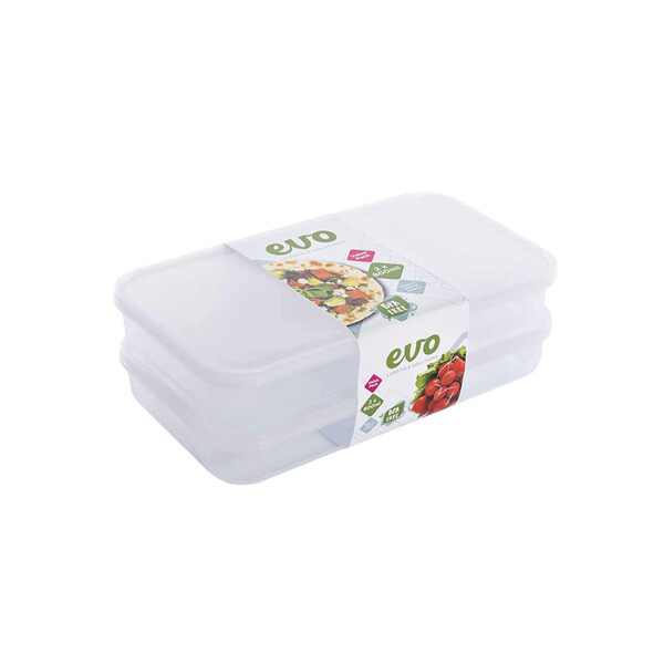 Related Products - Evo 800ml Lunch Box 2pc Clear Base - Clear Lid P/SET