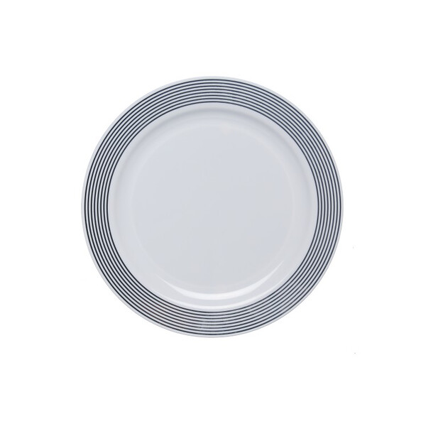 Caprichem products - Large Round Plate Silver Lined Rim 4 Pack P/PACK