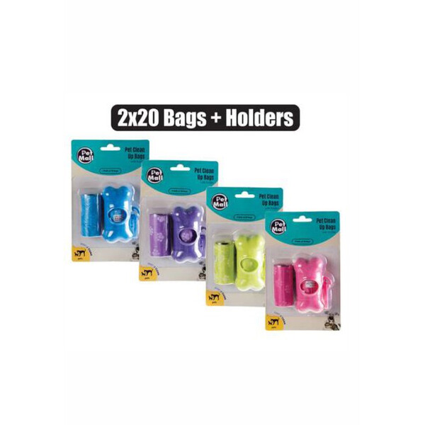 Caprichem products - Pet Dog Clean-up Bags & Holder 2x20 Pce EACH