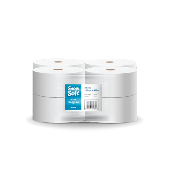 Caprichem products - Snowsoft Giant Toilet Roll One Ply 8 Rolls 6-009 P/PACK