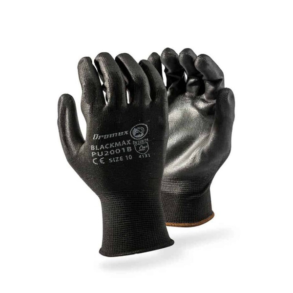 Caprichem products - Dromex Blackmax Pu Coated Glove Large P/PAIR