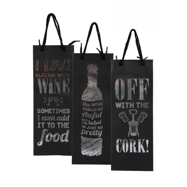 Related Products - Gift Bag Wine English Words 13x35cm EACH