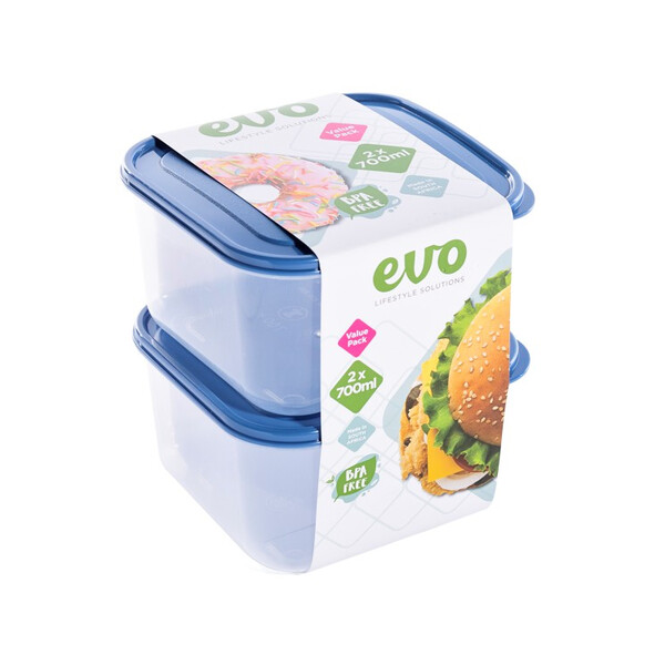Related Products - Evo 700ml Lunch Box 2pc - Assorted P/SET