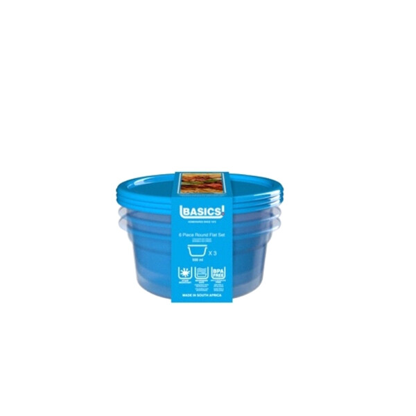 Caprichem products - Round Set Food Saver 6 Piece - 500ml P/PACK