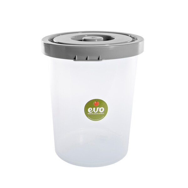 Caprichem products - Evo 8l Storage Container Clear Base - Grey Lid EACH