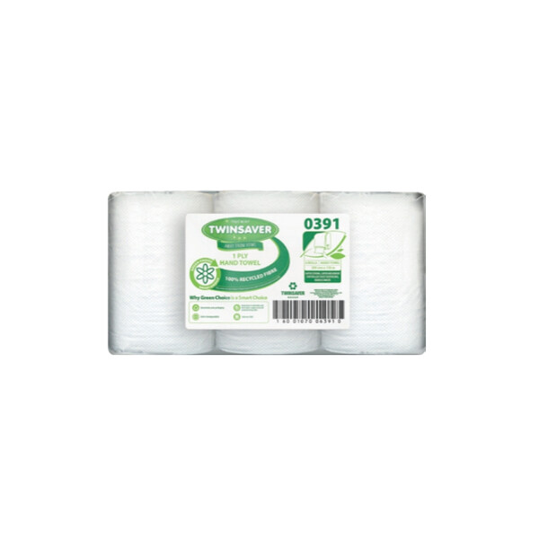 Caprichem products - Twinsaver Control Hand Towel 1 Ply 6 Rolls 0391 P/PACK