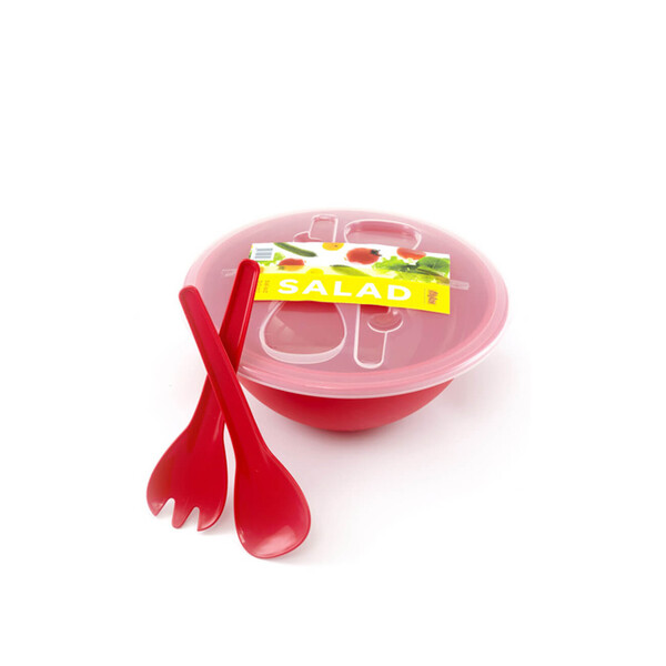 Caprichem products - Bowl With Salad Servers 3.5l Red EACH