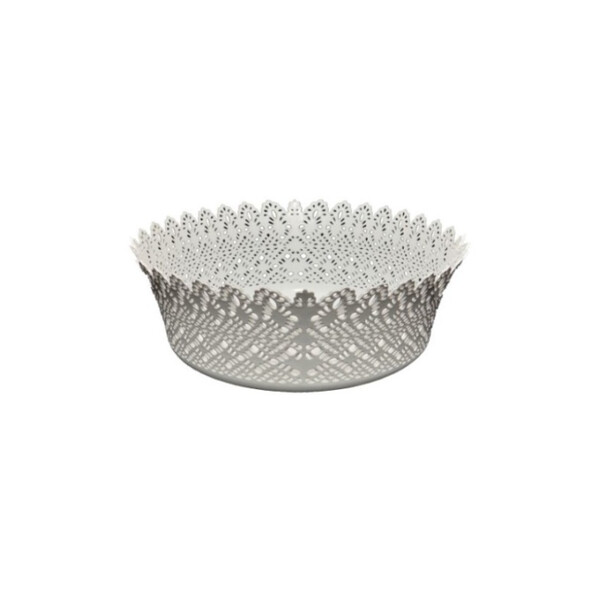 Caprichem products - Patterened Basket Round - White EACH