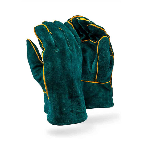 Caprichem products - Green Lined Leather Welding Glove P/PAIR