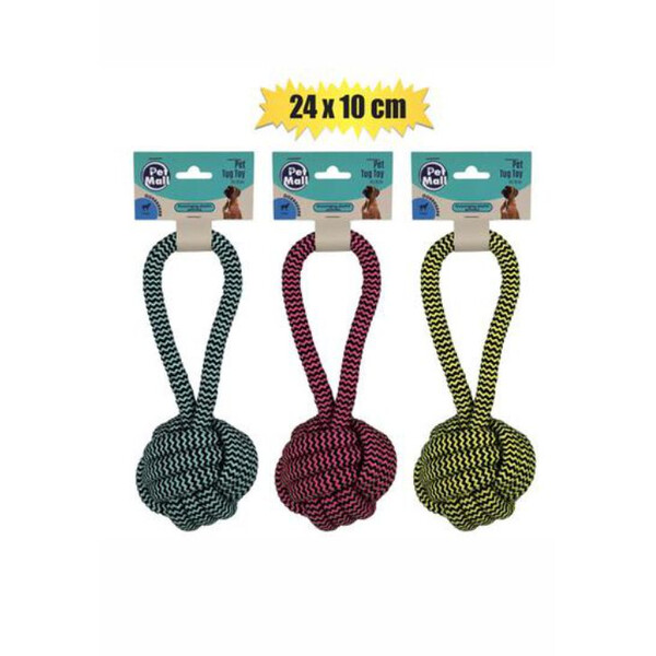 Caprichem products - Pet Dog Tug Toy String With Ball 24x10cm EACH