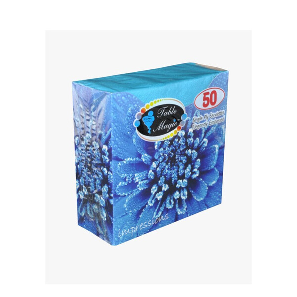 Caprichem products - Table Magic Impressions Turquoi 1ply 40 X 50 P/box