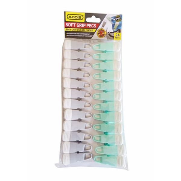 Caprichem products - Washing Pegs Plastic Soft Grip 70mm 24 Pack P/PACK