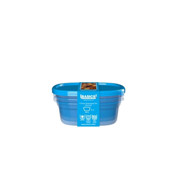 Caprichem products - Rectangular Set Food Saver 6 Piece - 350ml P/PACK