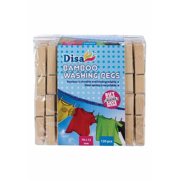 Caprichem products - Washing Pegs Bamboo 70mm 120 Pack P/PACK