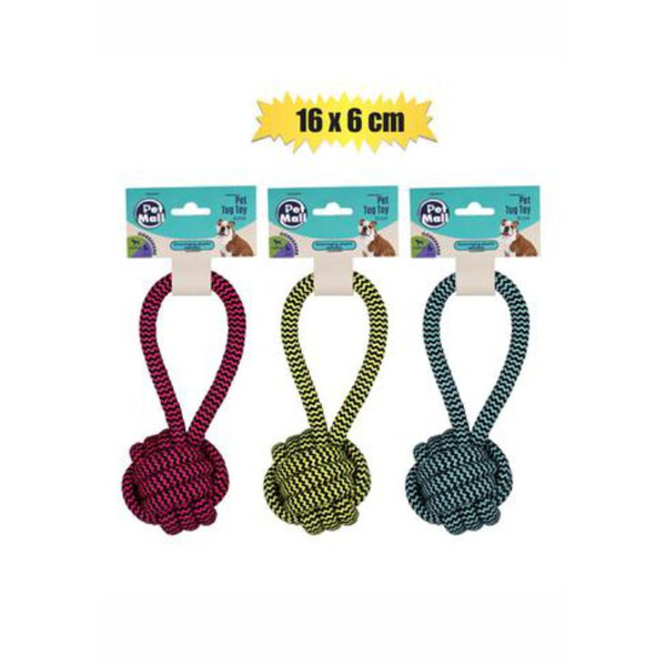Caprichem products - Pet Dog Tug Toy String With Ball 16x6cm EACH