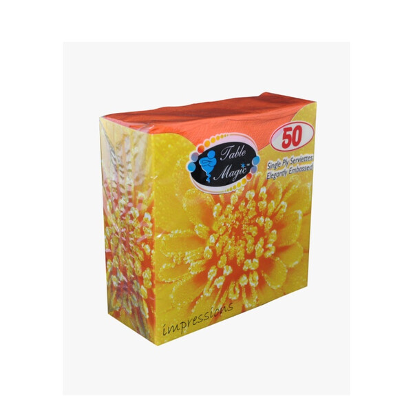 Caprichem products - Table Magic Impressions Orange 1ply 40 X 50 P/box