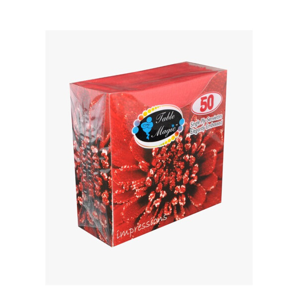 Caprichem products - Table Magic Impressions Red 1ply 50 Pack P/PACK