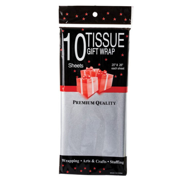 Caprichem products - Tissue Gift Wrap Silver 10 Sheets 50x66cm EACH