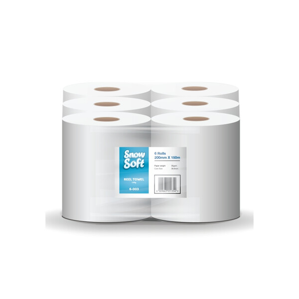 Caprichem products - Snowsoft Reel Towel 1ply 6 Rolls 6-003 P/PACK