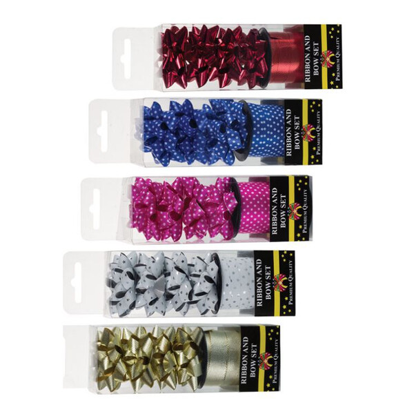 Caprichem products - Gift Decor Ribbon 4 Bows + 5mm X 5m Ribbon P/PACK